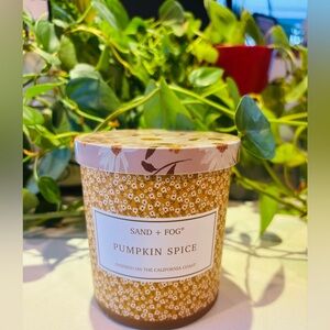 Sand + Fog Pumpkin Spice Candle | 11.5 oz | Floral Jar | NEW / Never Burned